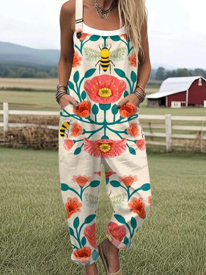 Olivia™ | Solnedgang blomstr vidde jumpsuit