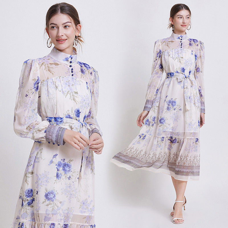 Zehlia™ | Elegant Blomstrete Chiffonkjole