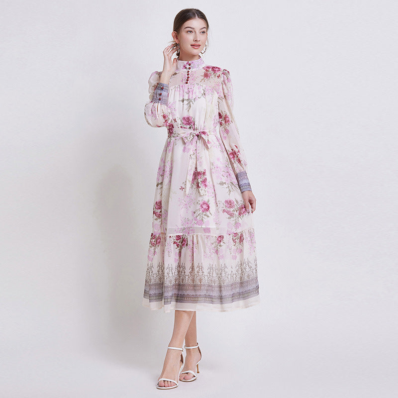 Zehlia™ | Elegant Blomstrete Chiffonkjole