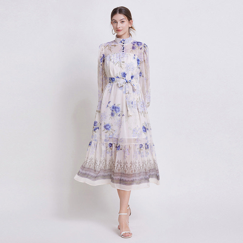 Zehlia™ | Elegant Blomstrete Chiffonkjole