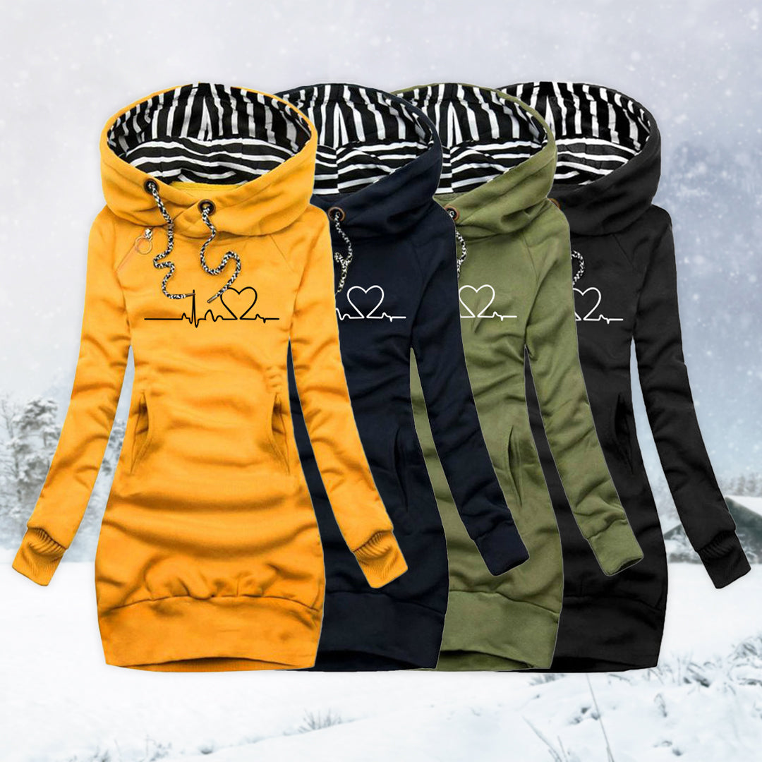 Kari™ | Kjole-genser med hjerteprint