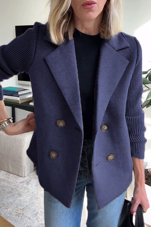 Celeste™ | Elegant Blazer med Strikkede Ermer