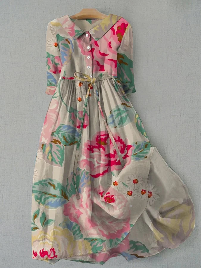 Livia™ | Elegant Kjole med Korte Ermer og Blomsterprint