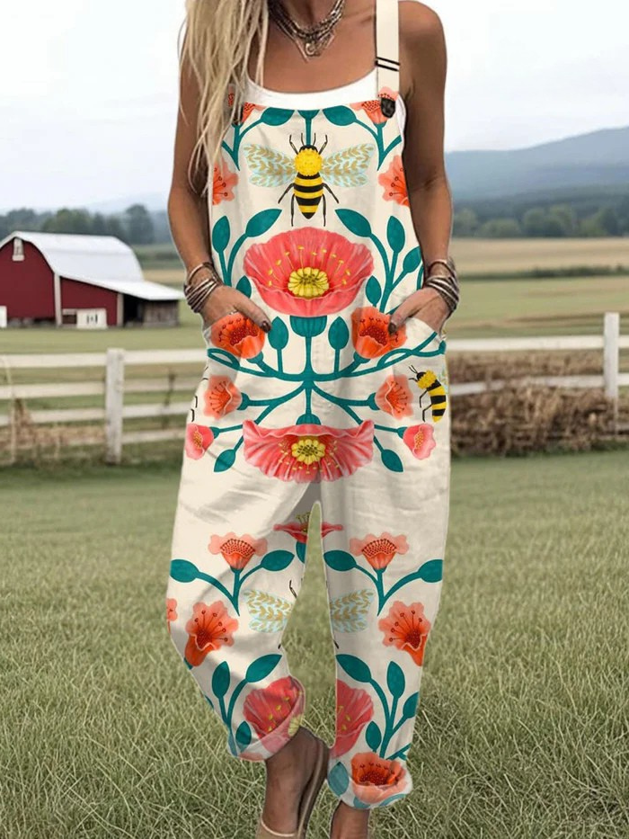 Olivia™ | Solnedgang blomstr vidde jumpsuit
