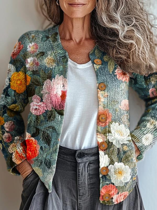 Elin™ | Romantisk Blomsterjakke