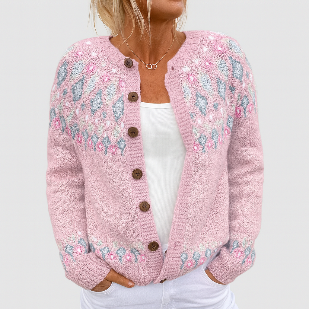 Sofia™ | Løsstrikket cardigan med mønster