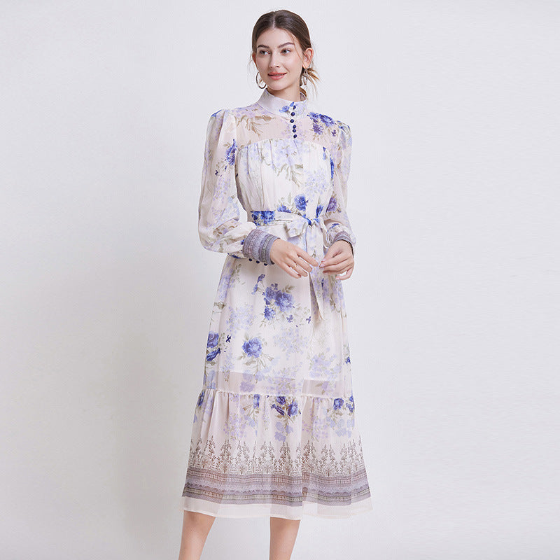 Zehlia™ | Elegant Blomstrete Chiffonkjole