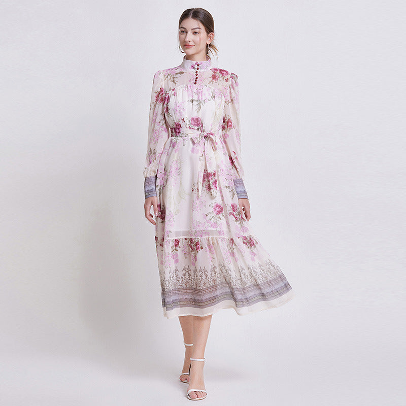 Zehlia™ | Elegant Blomstrete Chiffonkjole