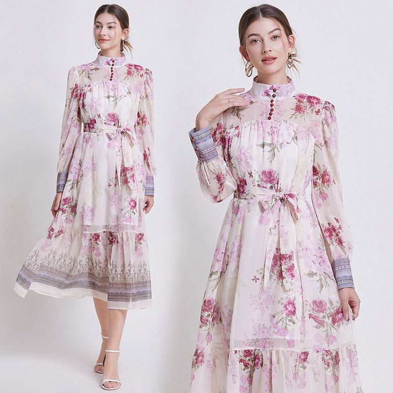 Zehlia™ | Elegant Blomstrete Chiffonkjole