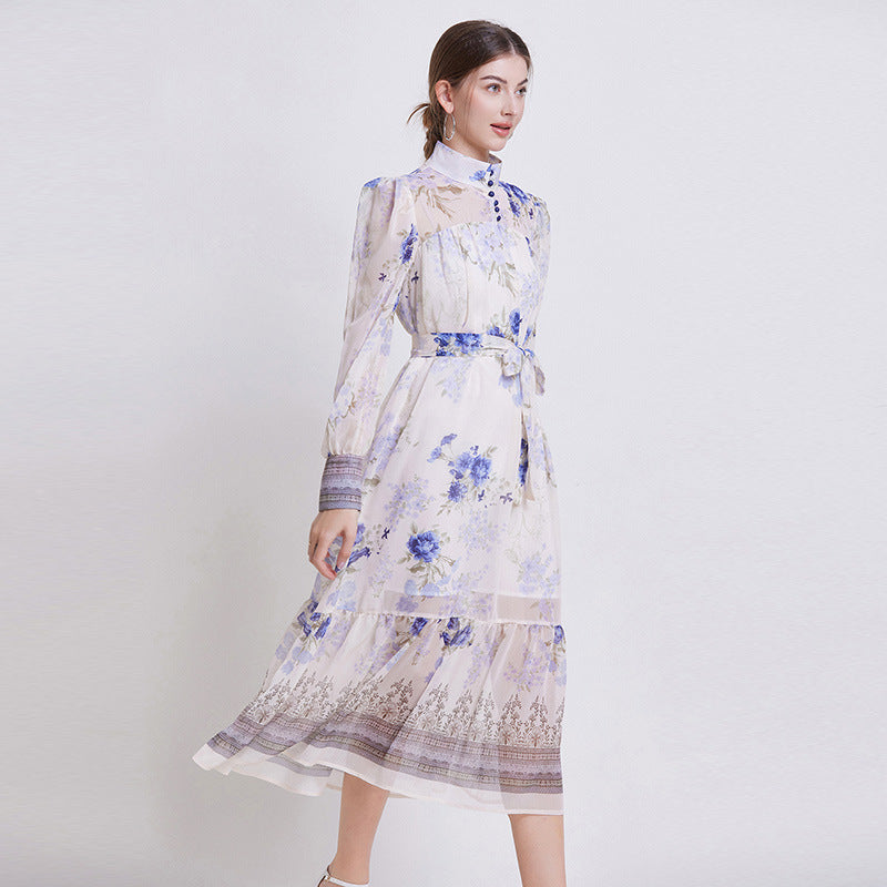 Zehlia™ | Elegant Blomstrete Chiffonkjole