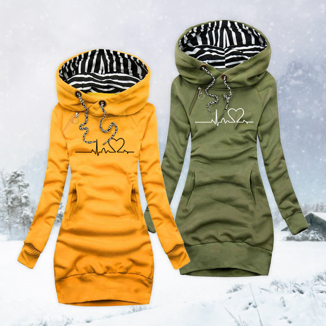 Kari™ | Kjole-genser med hjerteprint