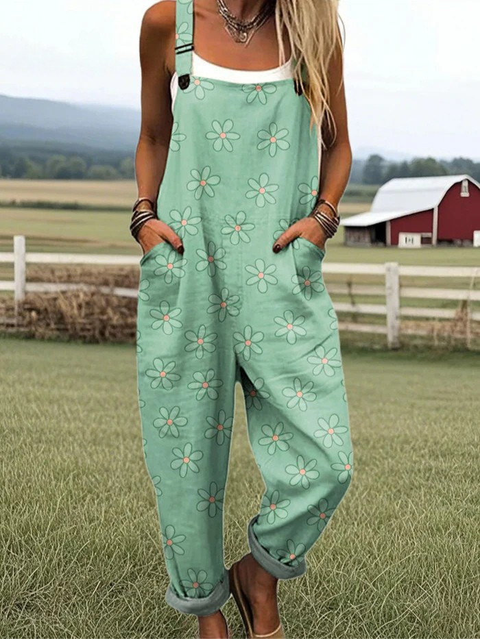 Anessa™ | Blomstret flow vid bukse jumpsuit