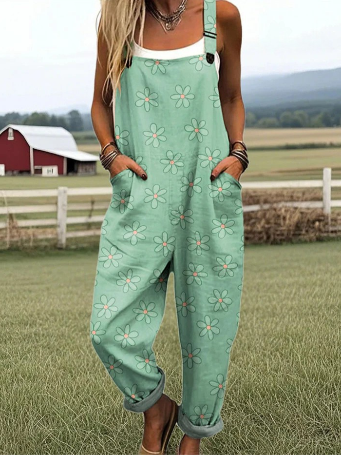 Anessa™ | Blomstret flow vid bukse jumpsuit