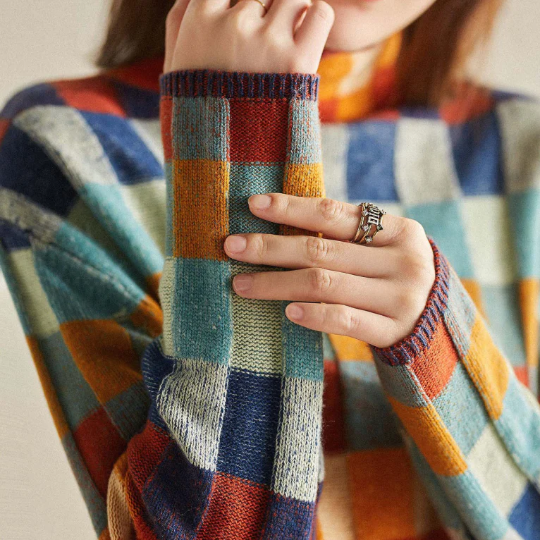 Julia™ | Luksuriøs patchwork turtleneck