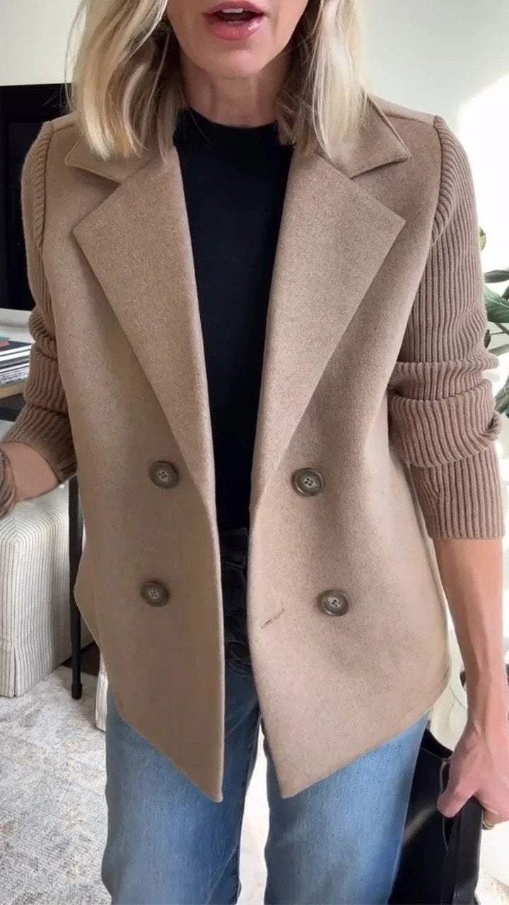 Celeste™ | Elegant Blazer med Strikkede Ermer