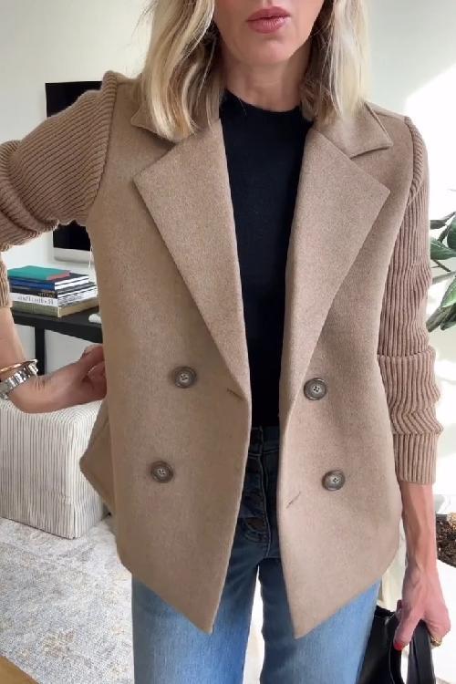 Celeste™ | Elegant Blazer med Strikkede Ermer