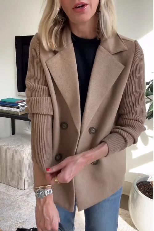 Celeste™ | Elegant Blazer med Strikkede Ermer