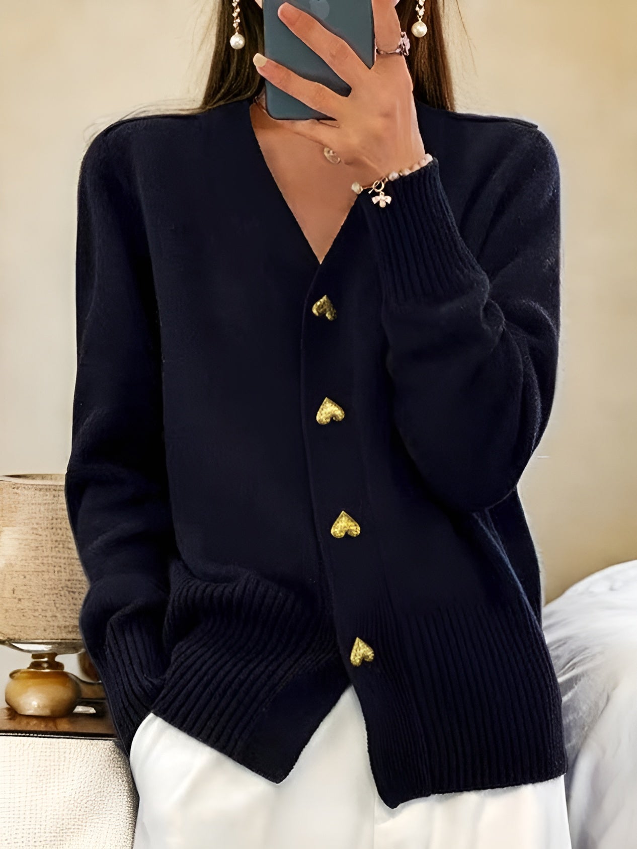 Cora™ | Cardigan med hjerteknapper
