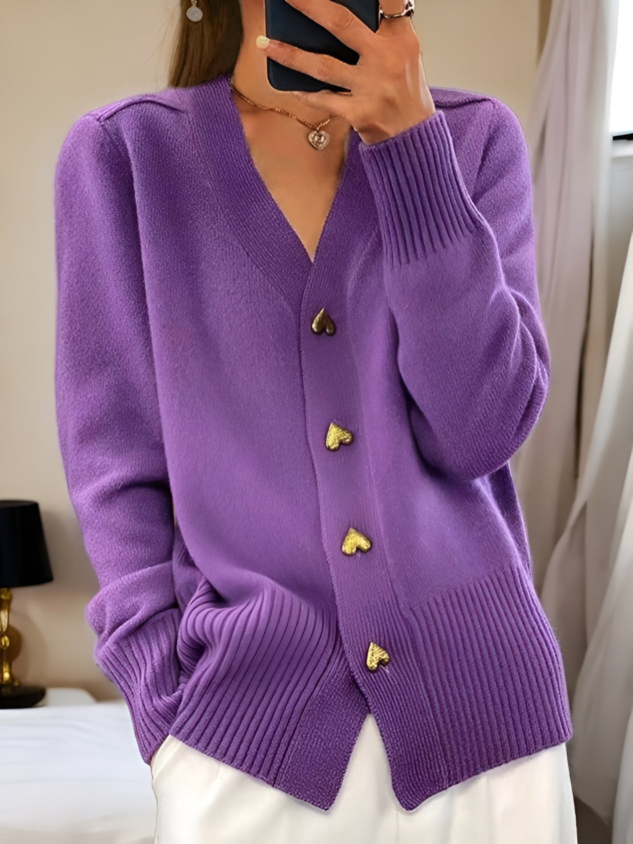 Cora™ | Cardigan med hjerteknapper